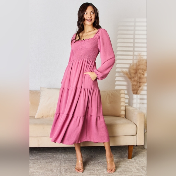 Culture Code Full Size Ruffle Trim Smocked Tiered Dress - Picture 3 of 5